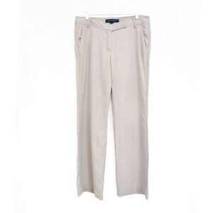 French Connection Pants Linen Wide Leg Greige Size 10